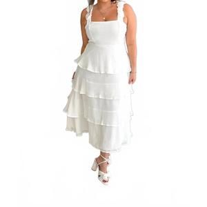 NEW BRIGHT shine bright tiered maxi dress in white